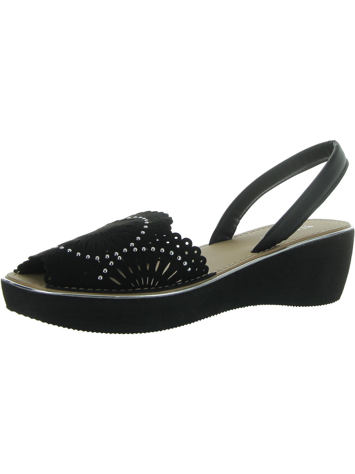 Kenneth Cole Reaction Womens Laser Cut Faux Suede Wedge Sandals